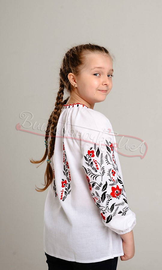 Дитяча блуза з вишивкою гладдю 949-3 - фото 3 vishivano4ka.com.ua