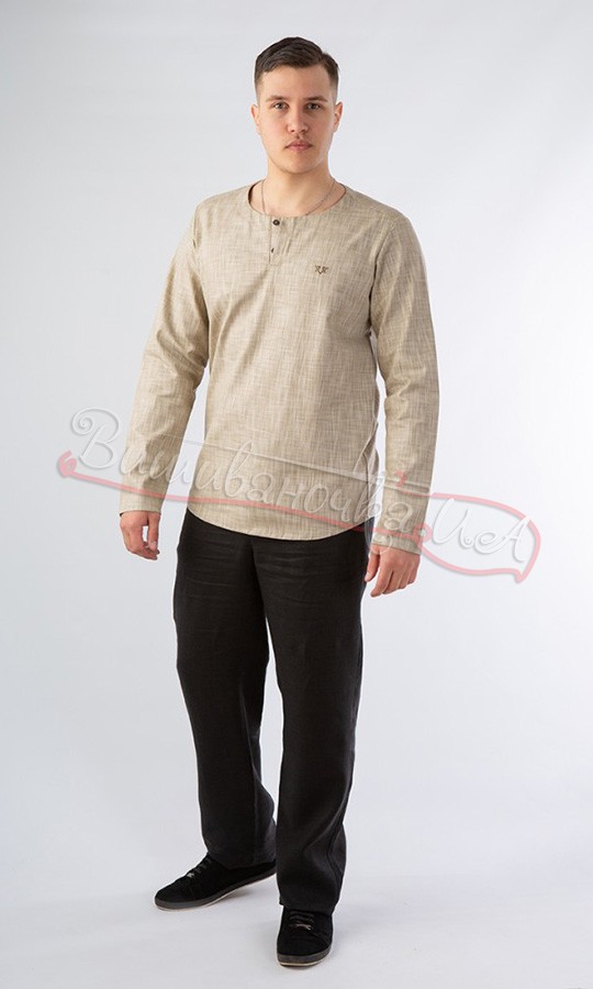 Мужская рубашка из льна SM 039 - фото 4 vishivano4ka.com.ua
