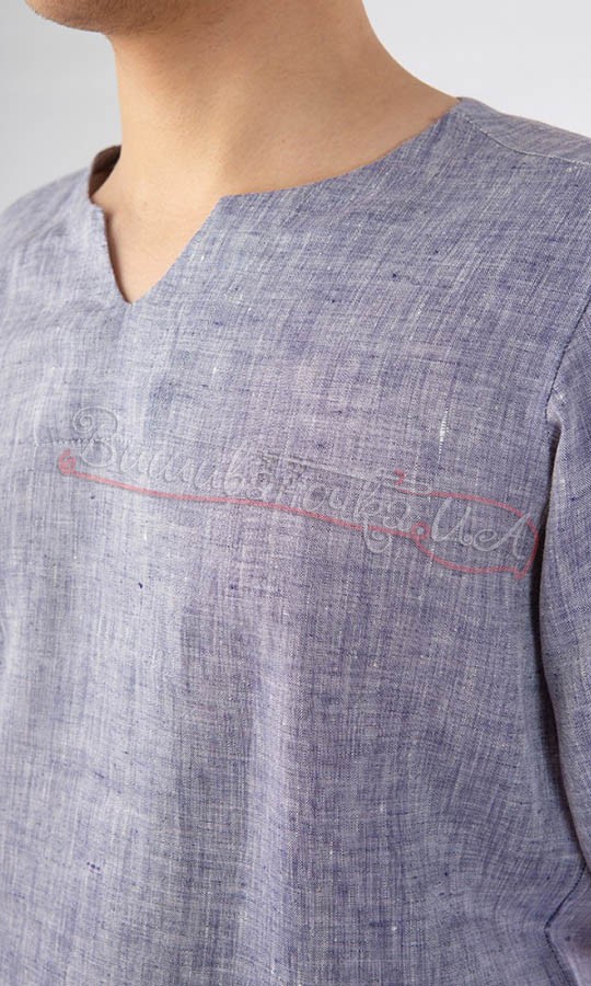 Рубашка мужская, лен SM 033 - фото 3 vishivano4ka.com.ua