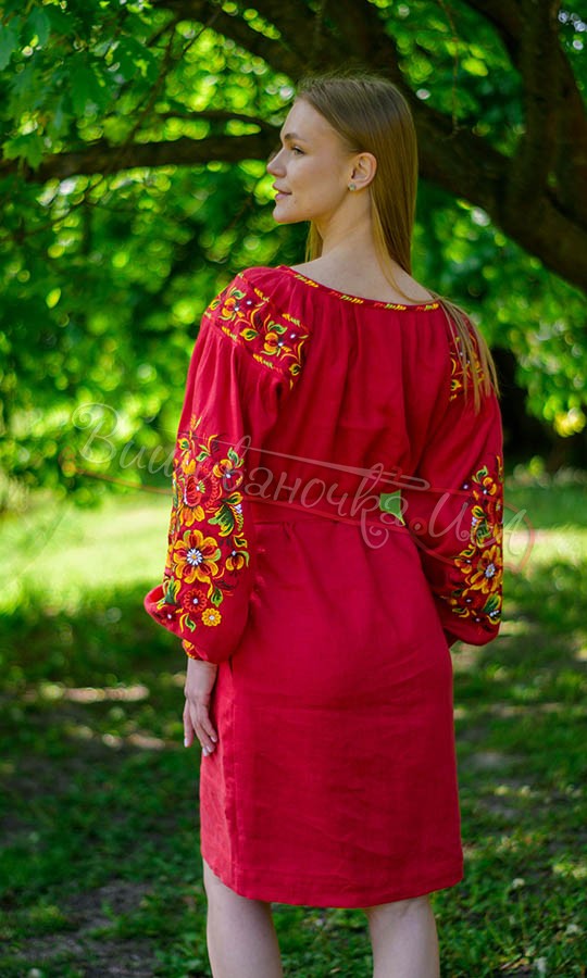 Жіноче плаття з льону 4593-к - фото 3 vishivano4ka.com.ua