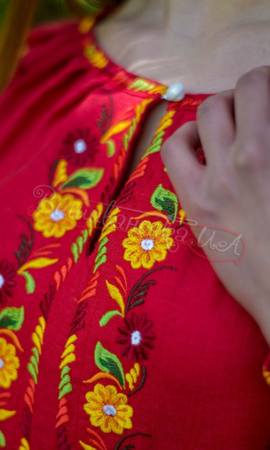 Жіноче плаття з льону 4593-к - фото 5 vishivano4ka.com.ua