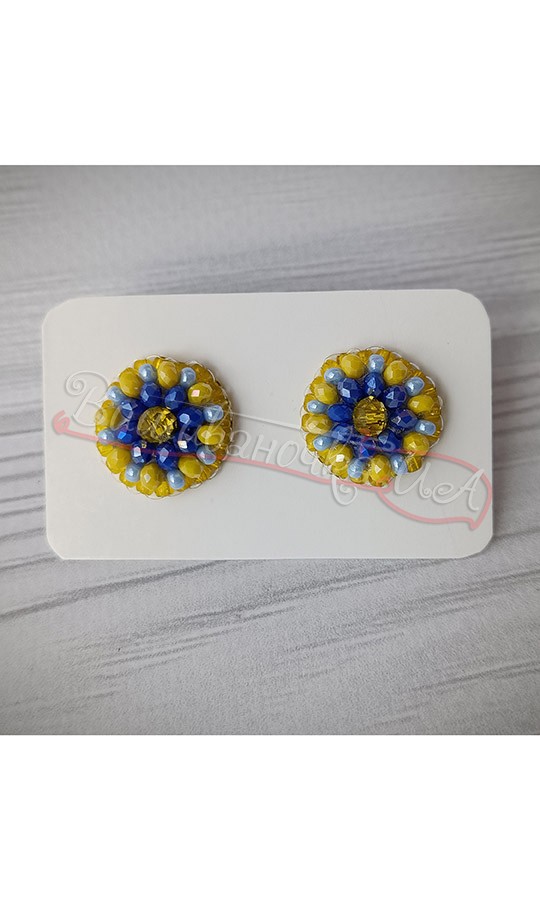 Сережки ручної роботи П01 - фото 1 vishivano4ka.com.ua