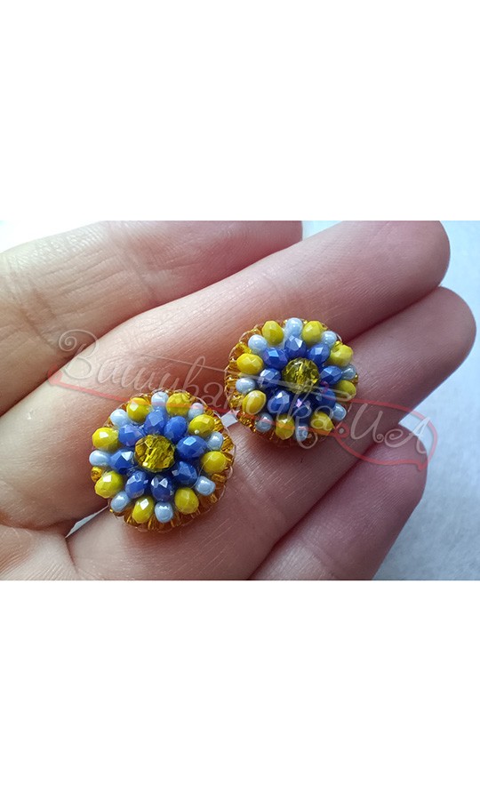 Сережки ручної роботи П01 - фото 2 vishivano4ka.com.ua