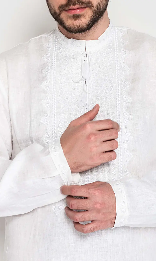 Чоловіча вишиванка з льону 2004 - фото 2 vishivano4ka.com.ua