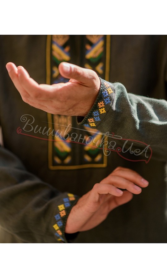 Мужская патриотическая рубашка 7404 - фото 3 vishivano4ka.com.ua