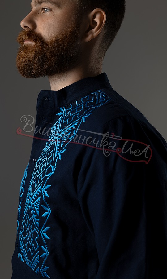 Чоловіча вишиванка на застібку 7495 - фото 3 vishivano4ka.com.ua