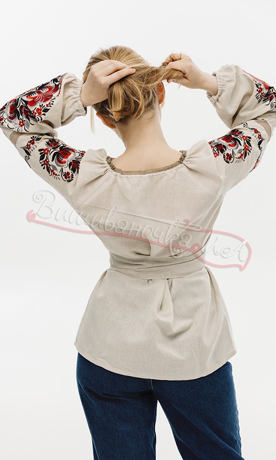 Жіноча вишиванка із Петриківським орнаментом 7496 - фото 4 vishivano4ka.com.ua