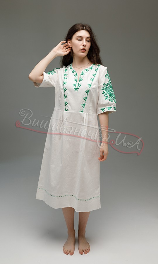 Літня сукня молочного кольору 7499 - фото 1 vishivano4ka.com.ua