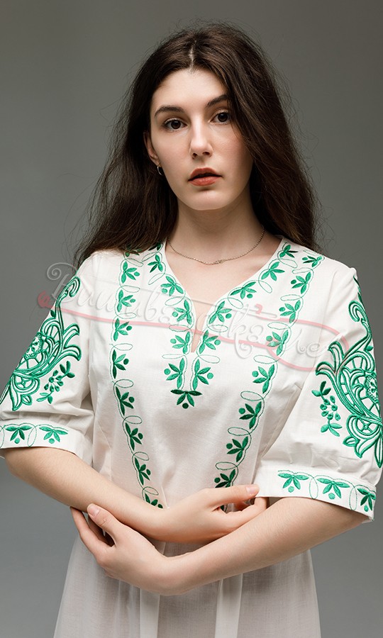 Літня сукня молочного кольору 7499 - фото 2 vishivano4ka.com.ua