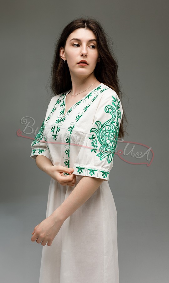 Літня сукня молочного кольору 7499 - фото 3 vishivano4ka.com.ua