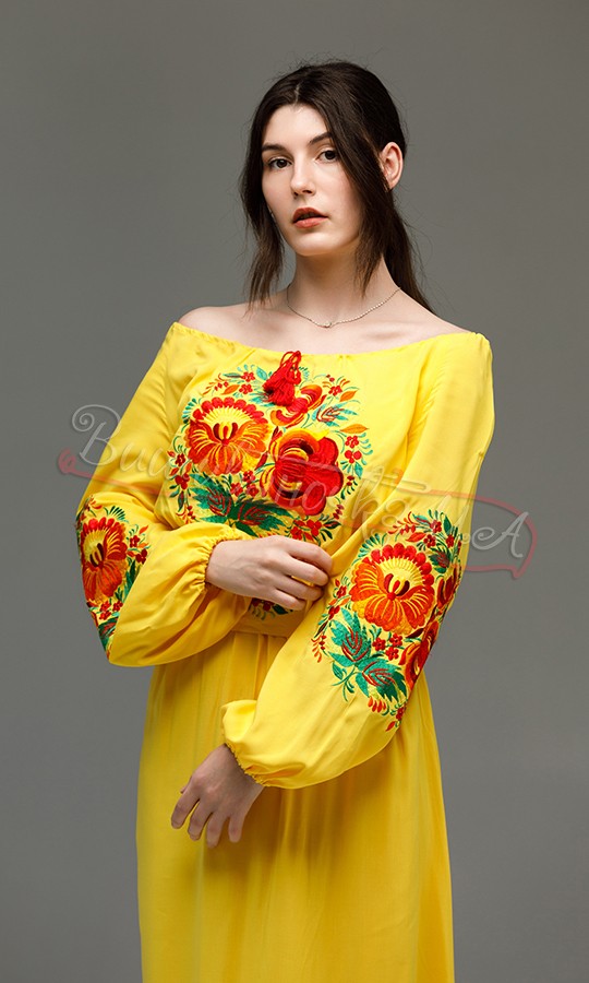 Довга вишита сукня 7501 (7502) - фото 2 vishivano4ka.com.ua