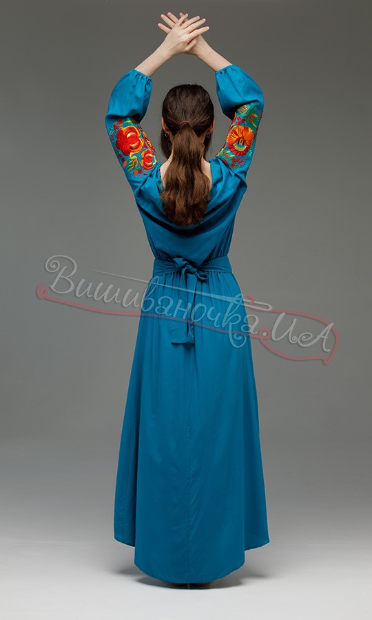 Жіноча сукня з Петриківським узором 7502 - фото 3 vishivano4ka.com.ua