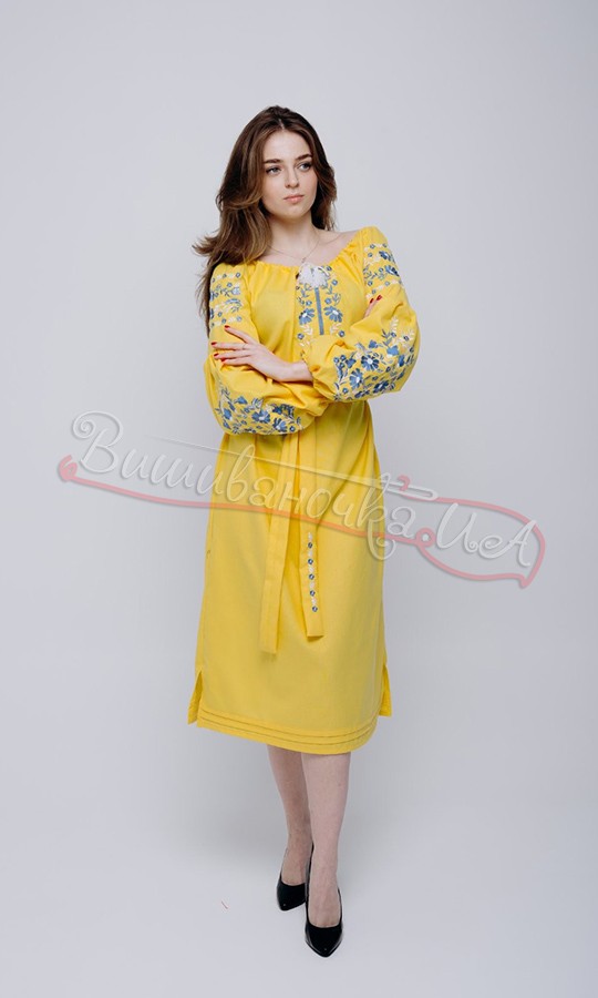 Жіноча сукня жовтого кольору 1423 - фото 2 vishivano4ka.com.ua