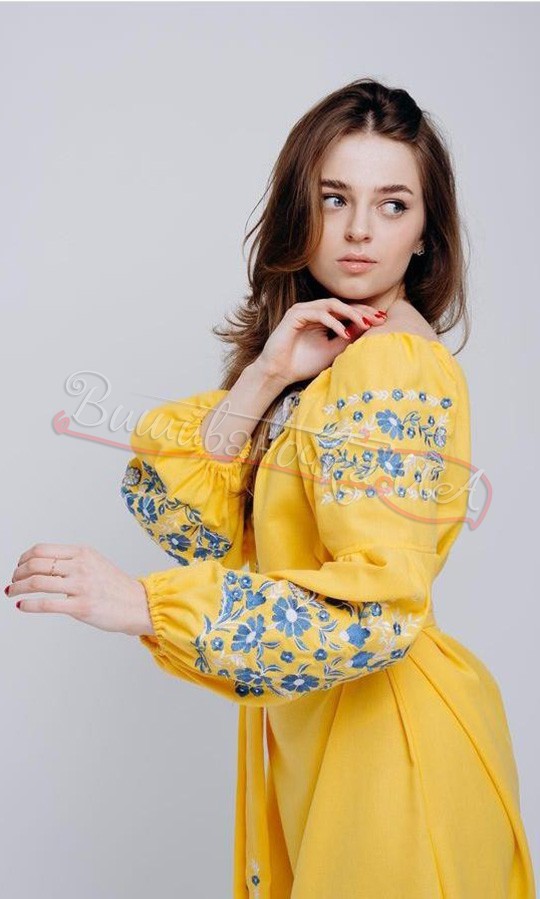 Жіноча сукня жовтого кольору 1423 - фото 3 vishivano4ka.com.ua