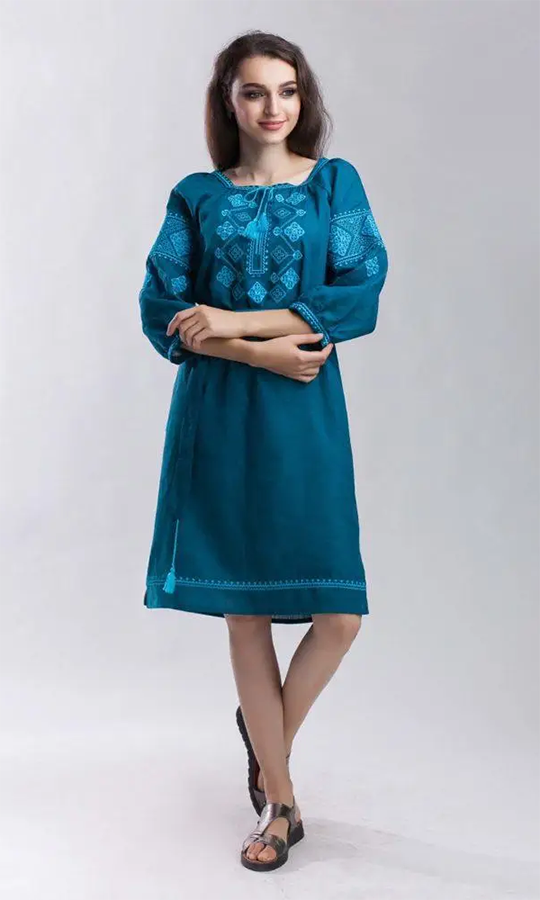 Лляне плаття з вишивкою 1521 - фото 1 vishivano4ka.com.ua
