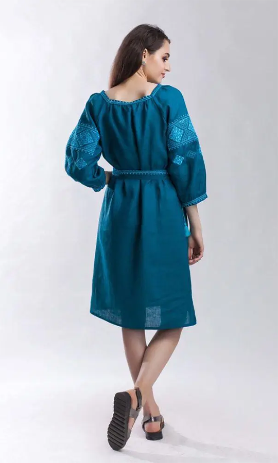 Лляне плаття з вишивкою 1521 - фото 3 vishivano4ka.com.ua