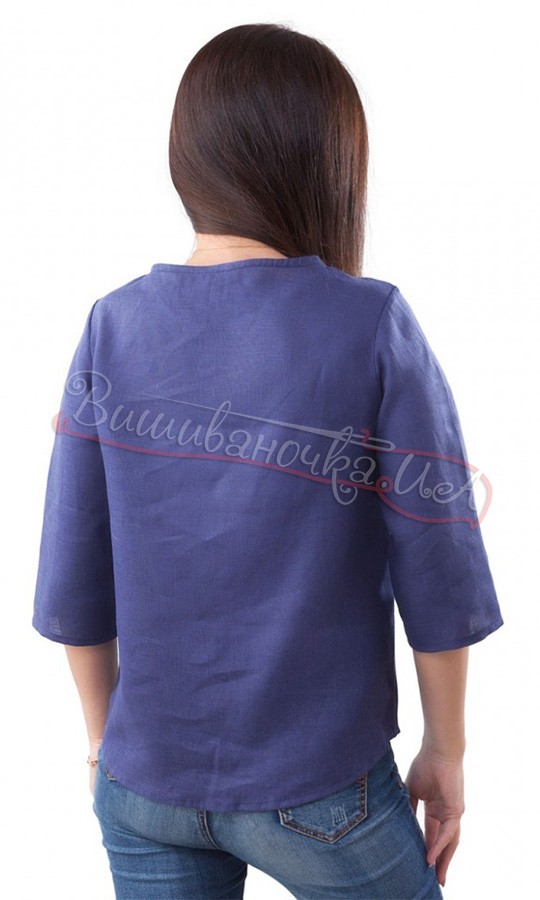 Блузка з льону BL 235 - фото 3 vishivano4ka.com.ua