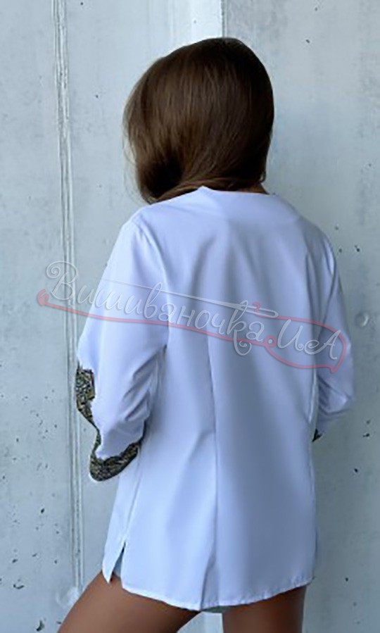 Жіноча блуза з зеленою вишивкою 2048 - фото 3 vishivano4ka.com.ua