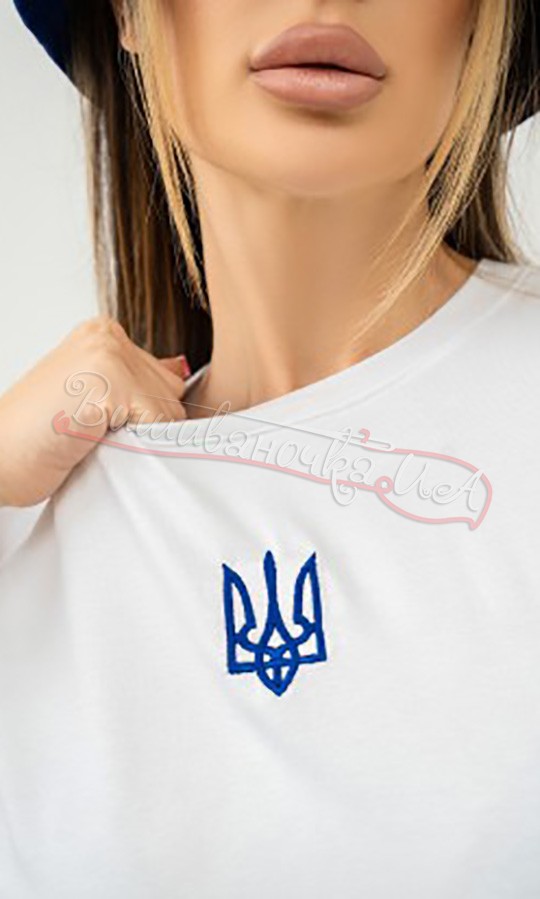 Біла жіноча футболка оверсайз 1391 - фото 2 vishivano4ka.com.ua