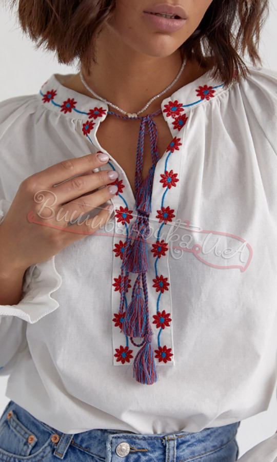 Бавовняна жіноча блуза 0117 - фото 3 vishivano4ka.com.ua