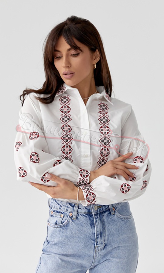 Сорочка з вишивкою на гудзиках 1366 - фото 1 vishivano4ka.com.ua