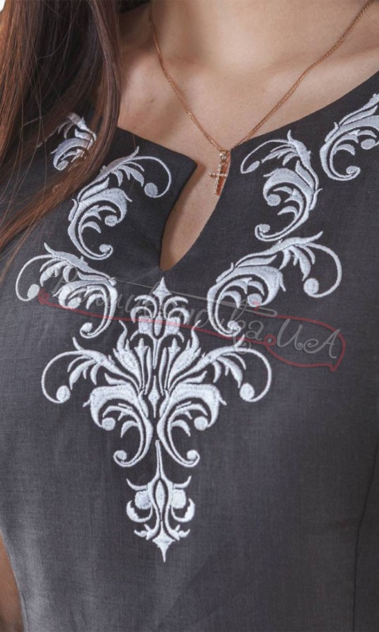 Женское платье из льна SL 171 - фото 3 vishivano4ka.com.ua