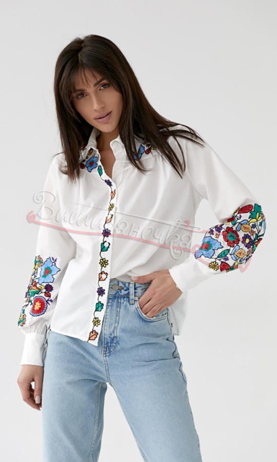 Сорочка з квітковою вишивкою 2329 - фото 1 vishivano4ka.com.ua