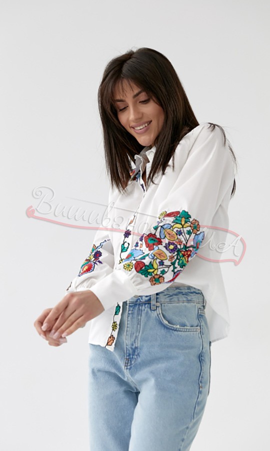 Сорочка з квітковою вишивкою 2329 - фото 2 vishivano4ka.com.ua