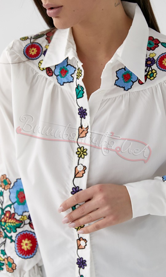 Сорочка з квітковою вишивкою 2329 - фото 4 vishivano4ka.com.ua