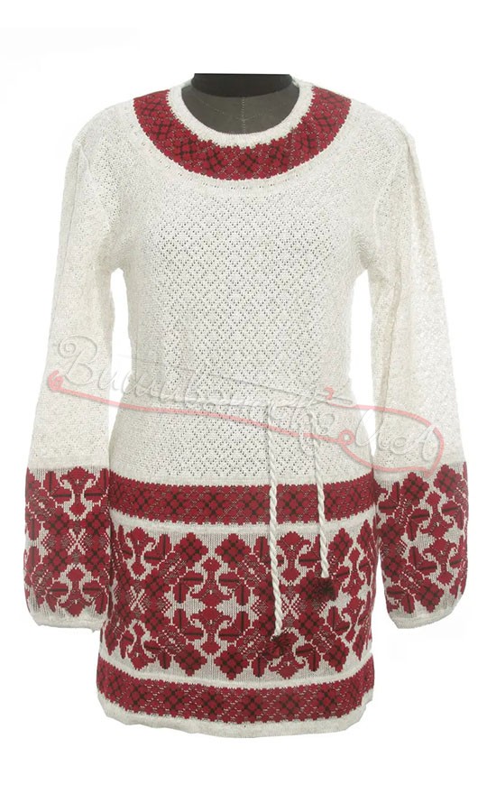 Вязана жіноча туніка, льон 5429 - фото 1 vishivano4ka.com.ua