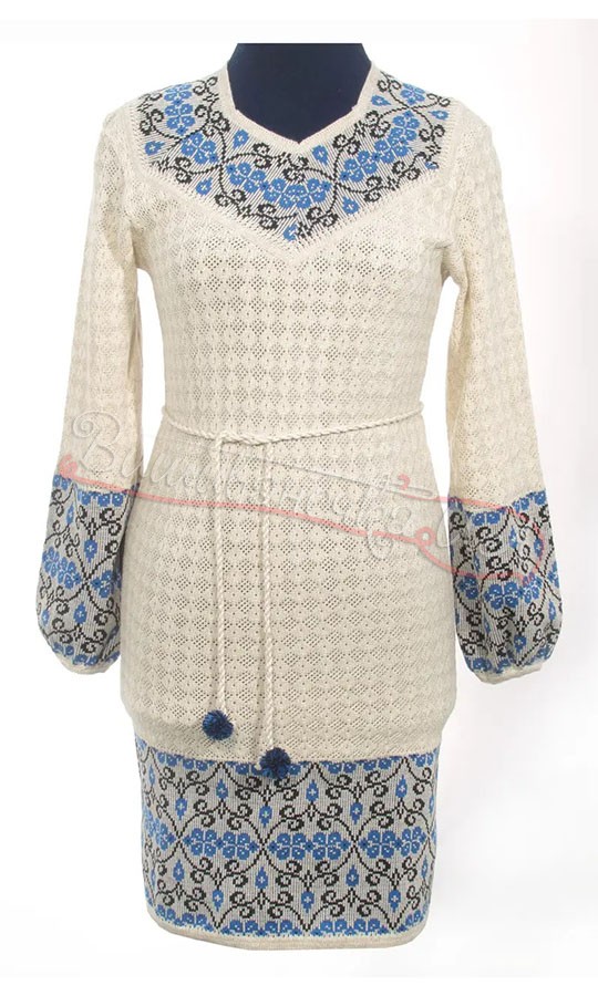 Сукня вязана з льону 5505 - фото 1 vishivano4ka.com.ua