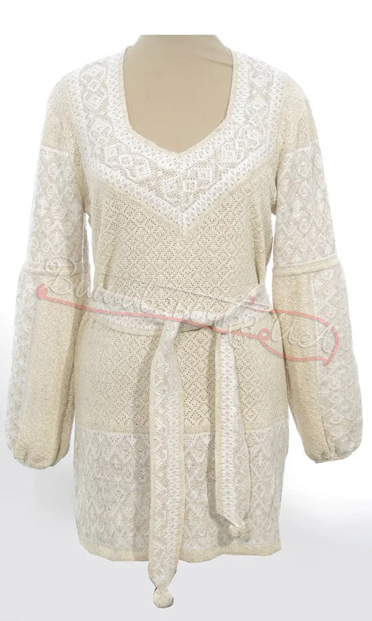 Вязана жіноча туніка, льон 5433 - фото 1 vishivano4ka.com.ua