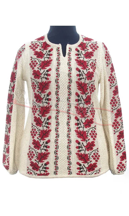 Жіноча вязана блузка, льон 5329 - фото 1 vishivano4ka.com.ua