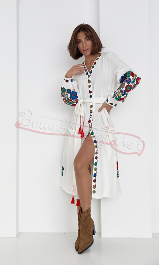 Сукня-вишиванка з квітковою вишивкою 5493 - фото 2 vishivano4ka.com.ua