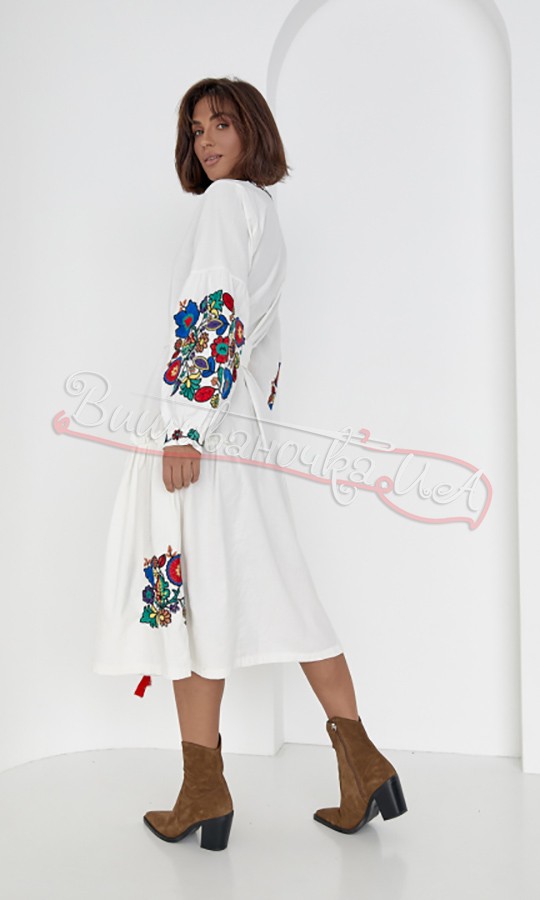 Сукня-вишиванка з квітковою вишивкою 5493 - фото 3 vishivano4ka.com.ua