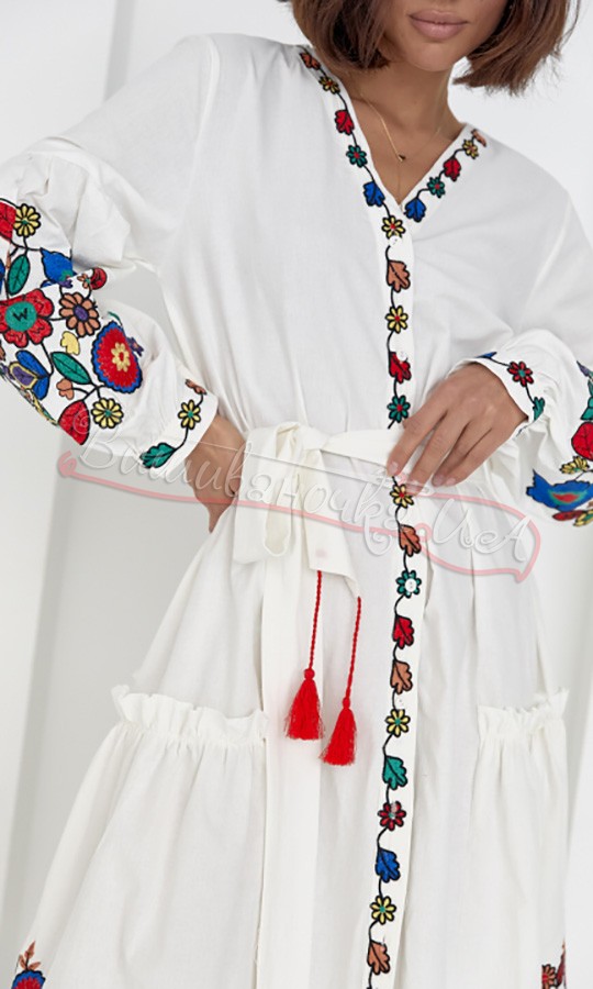 Сукня-вишиванка з квітковою вишивкою 5493 - фото 4 vishivano4ka.com.ua