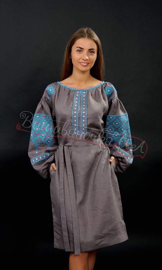 Вышитое женское платье с геометрическим узором 4147 - фото 1 vishivano4ka.com.ua