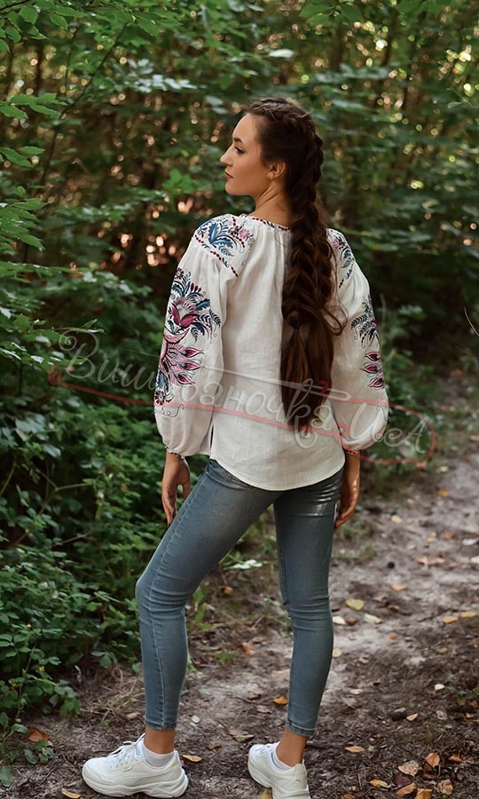 Біла вишиванка з орнаментом 4612 - фото 3 vishivano4ka.com.ua