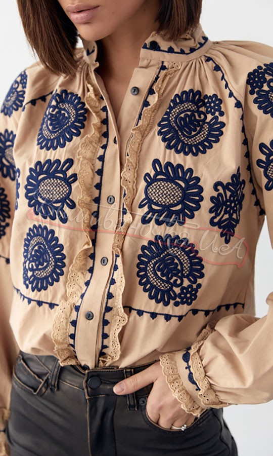 Вишита жіноча блуза на ґудзиках 5596 - фото 3 vishivano4ka.com.ua