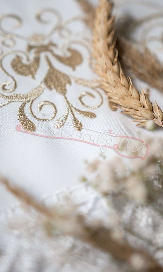 Рушник На щастя На долю, золотиста вишивка ЗГ-10 - фото 3 vishivano4ka.com.ua