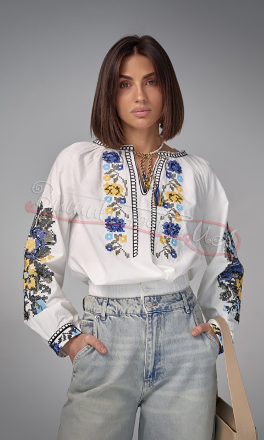 Вишиванка з квітковим узором 5633 - фото 1 vishivano4ka.com.ua