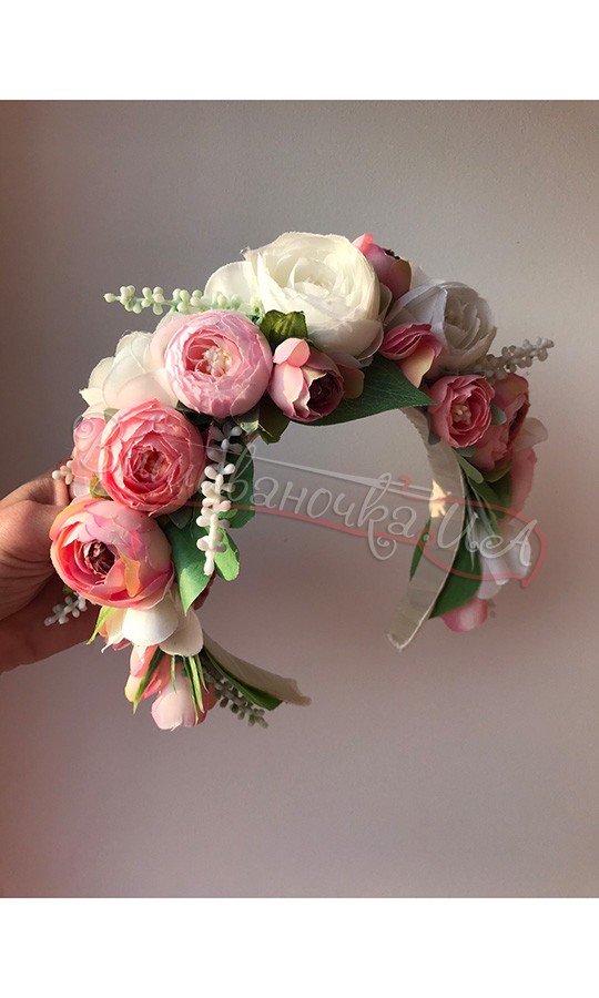 Віночок з квітів В52 - фото 2 vishivano4ka.com.ua