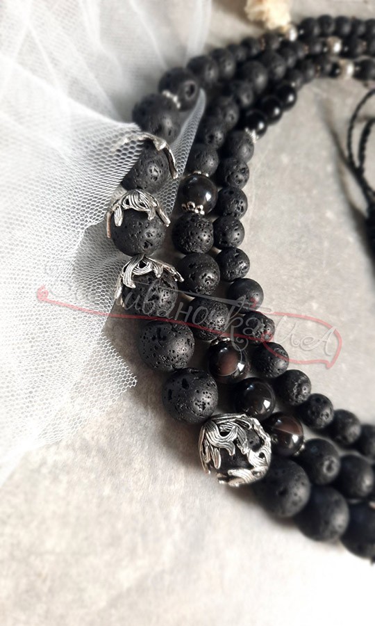 Намисто Чорна лава Б02 - фото 3 vishivano4ka.com.ua