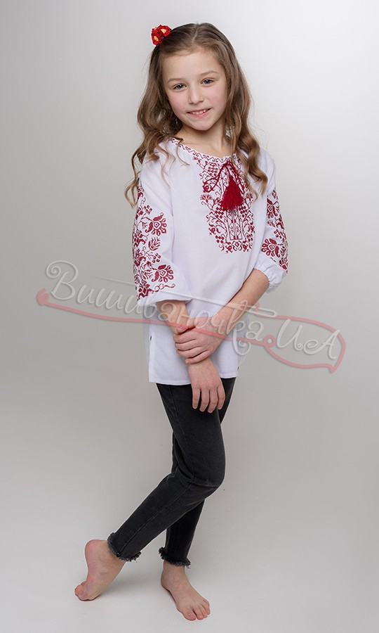 Вышитая рубашка для девочки 917-2 - фото 3 vishivano4ka.com.ua