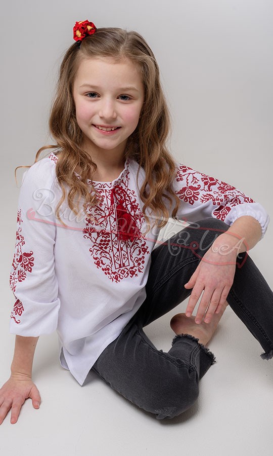 Вышитая рубашка для девочки 917-2 - фото 4 vishivano4ka.com.ua