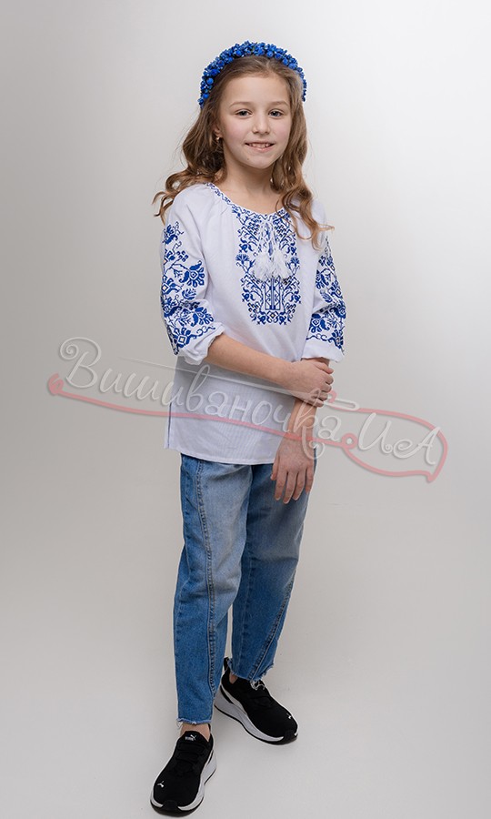 Вышиванка для девочки 917-3с - фото 4 vishivano4ka.com.ua