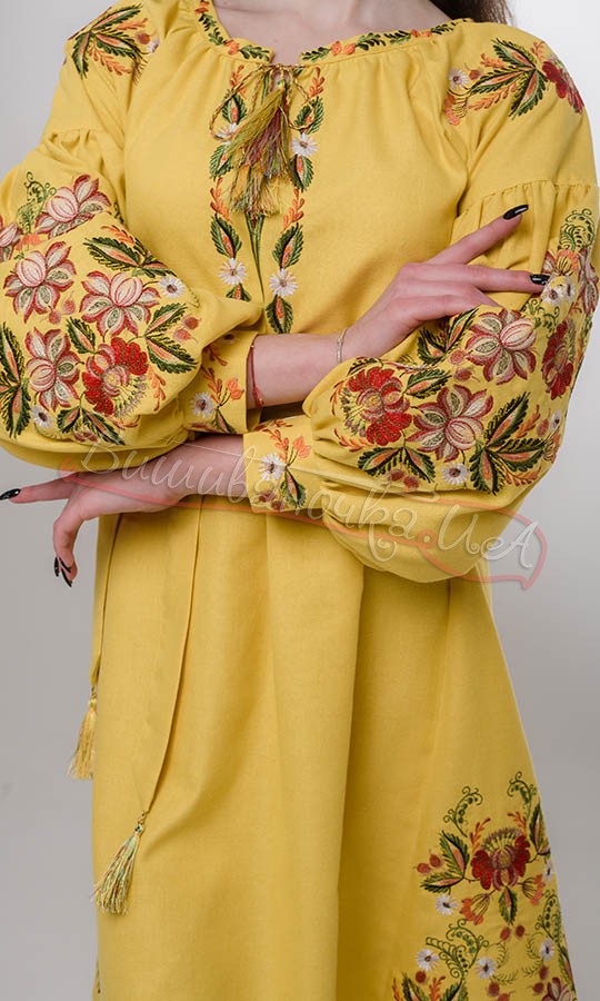 Сукня жіноча з квітковим узором 144-1 - фото 4 vishivano4ka.com.ua