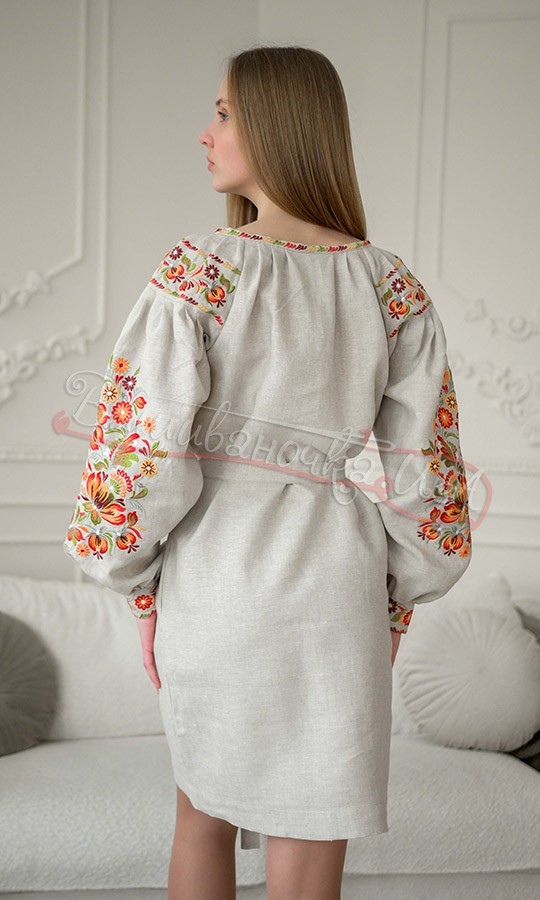 Сукня жіноча з натурального льону 4634-к - фото 3 vishivano4ka.com.ua