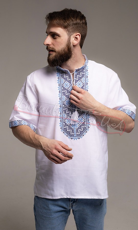 Мужская вышиванка с коротким рукавом 316-3к - фото 2 vishivano4ka.com.ua