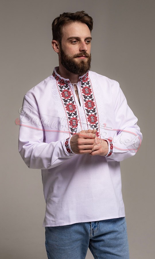 Чоловіча вишиванка з квітковим орнаментом 333-2 - фото 3 vishivano4ka.com.ua